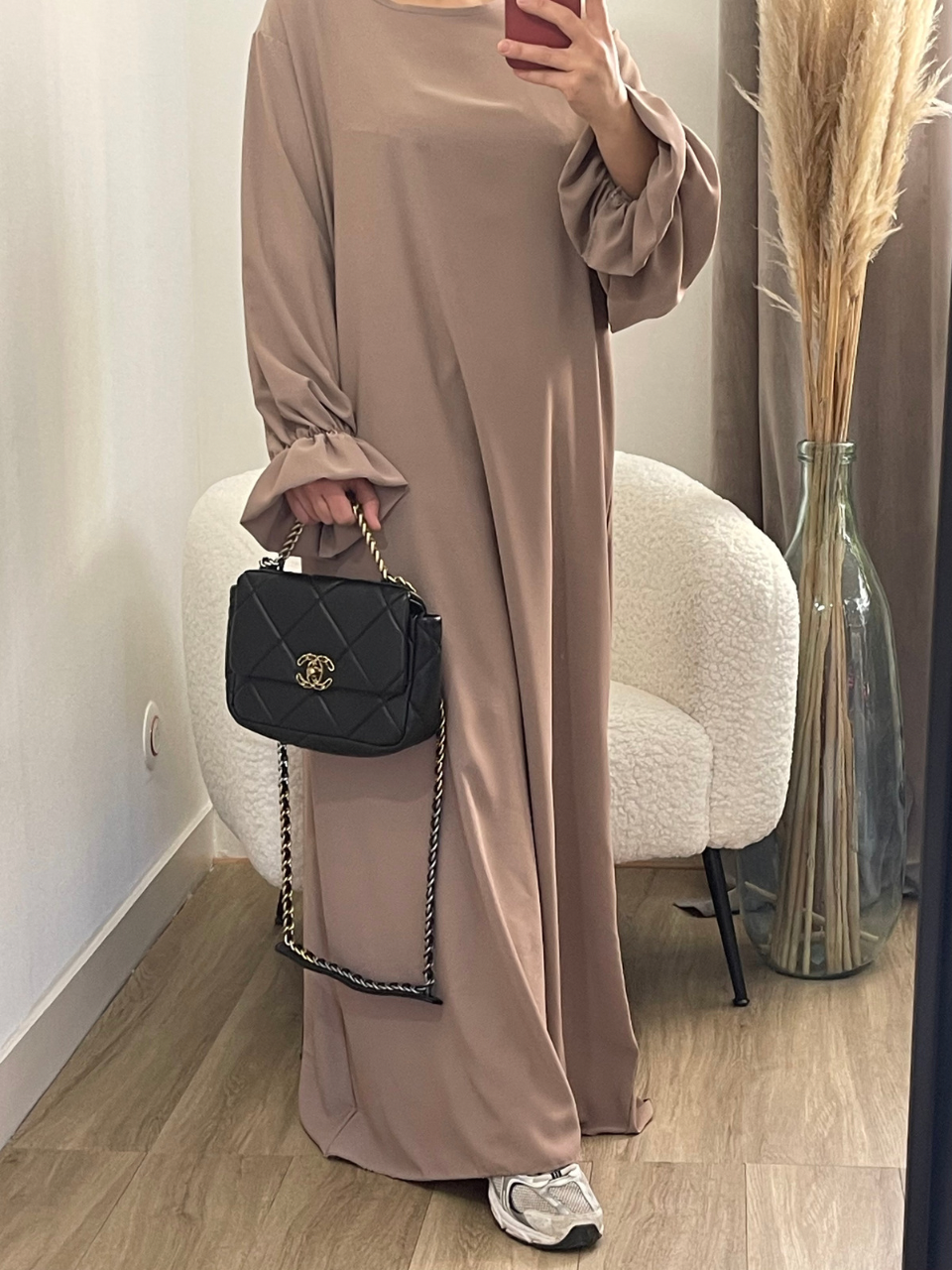 Abaya manches tulipes soie de médine