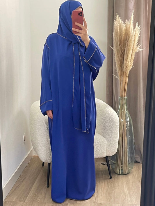 Abaya Soie de Médine avec hijab intégré