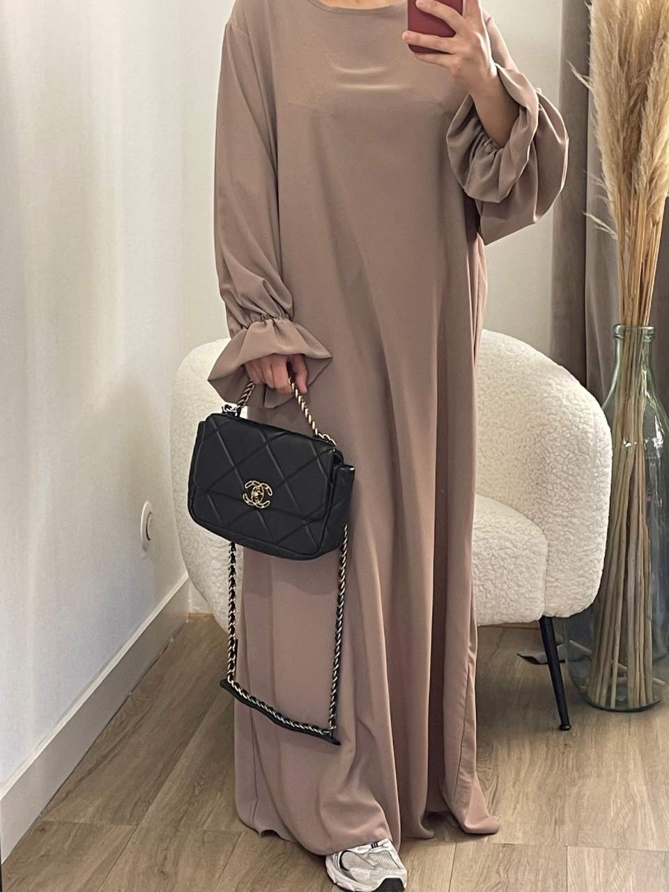 Abaya manches tulipes soie de médine