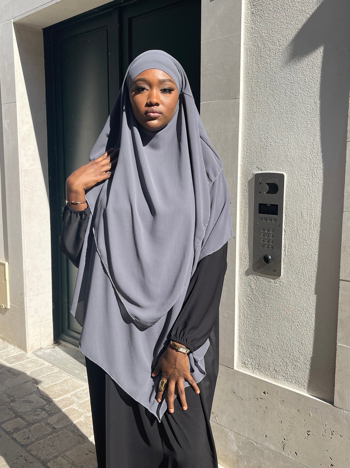 Khimar 3 voiles en mousseline