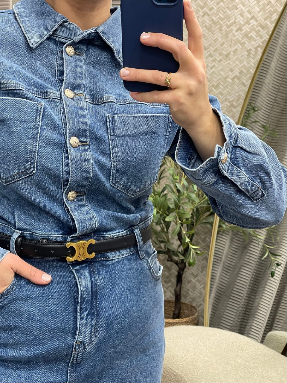 Robe longue en jean