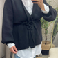 Gilet Oversize Style Kimono avec Passants et Ceinture à Nouer