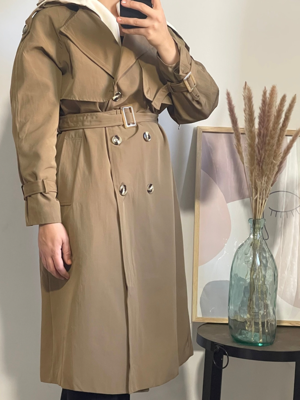 Trench-coat avec capuche amovible Camel