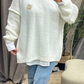 Pull oversize doux avec couture apparente et col montant