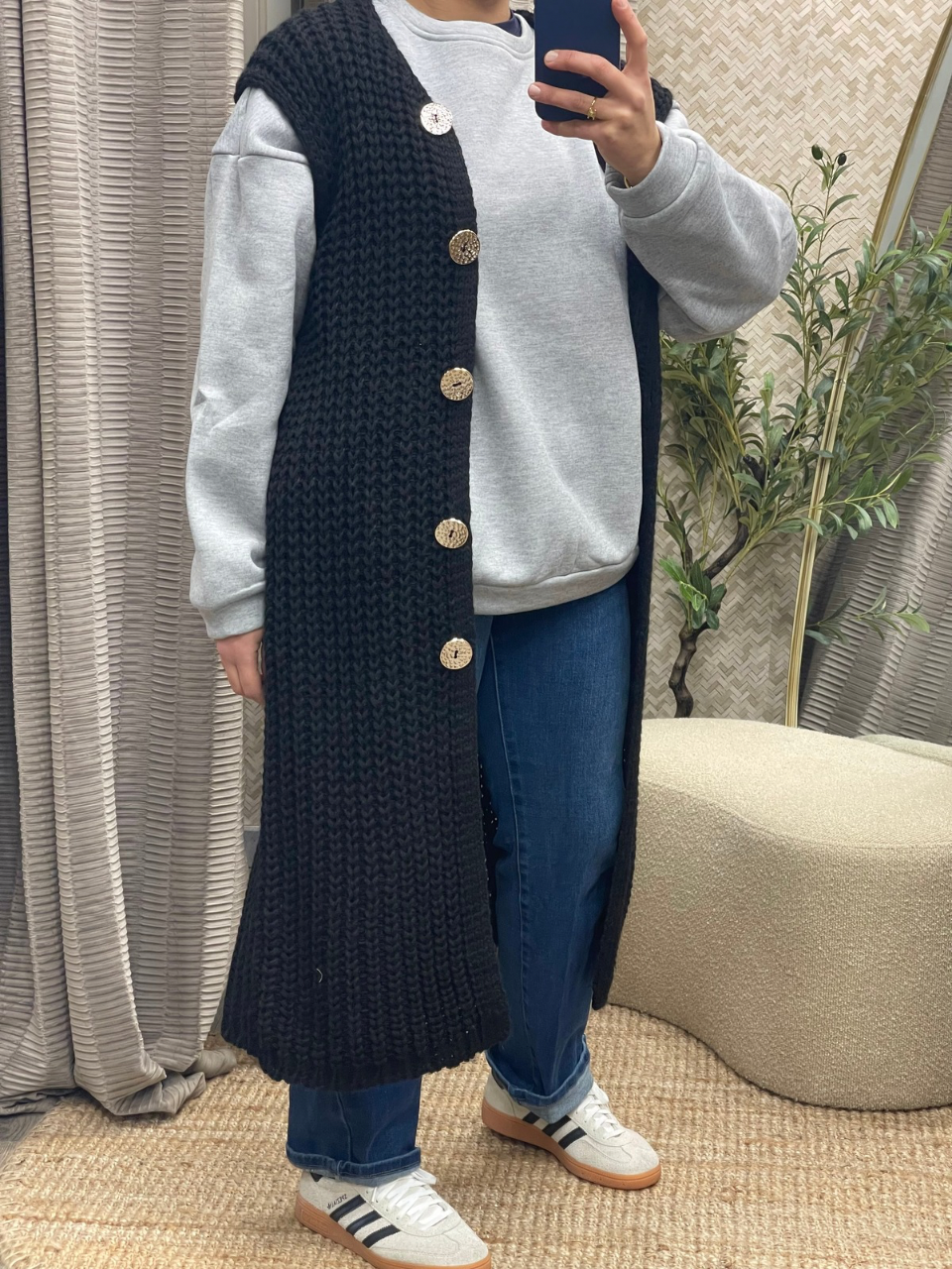 Gilet long en maille Marwa