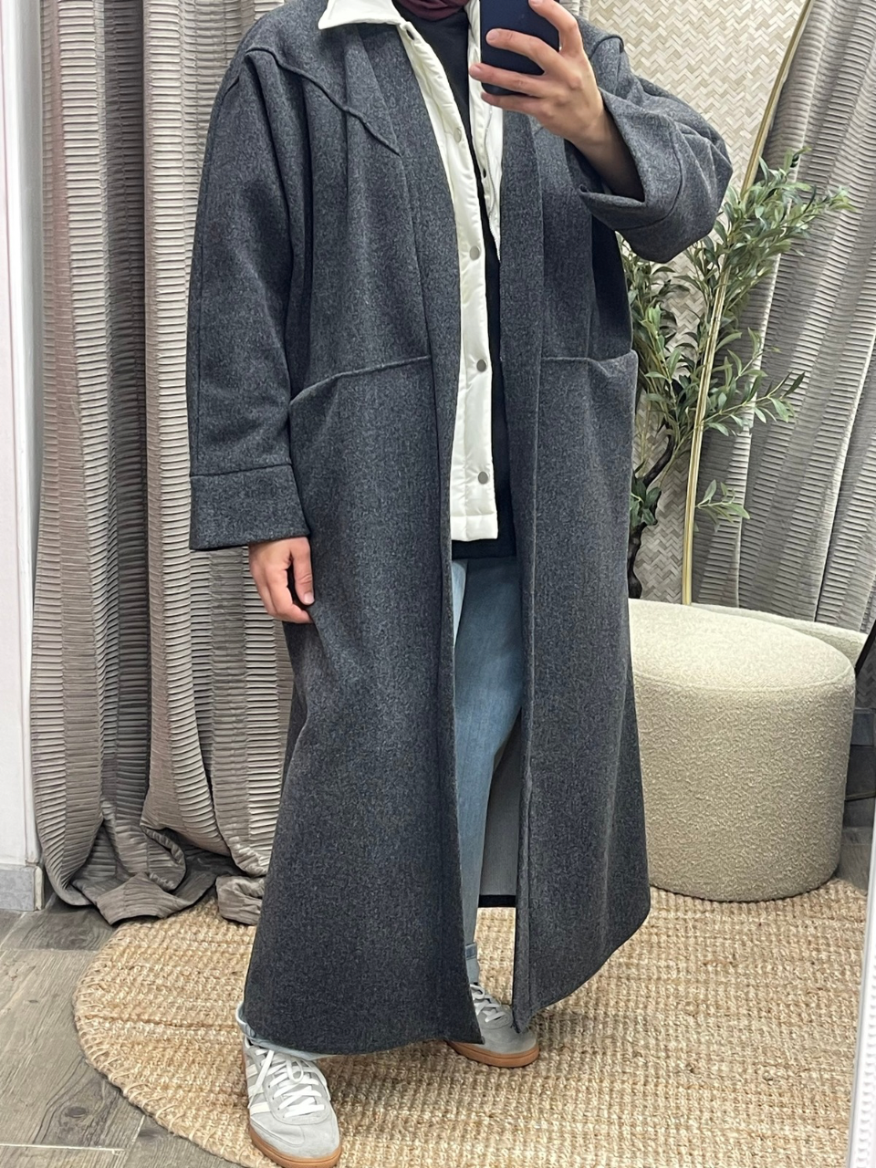 Manteau Long Oversize en Feutrine Nesrine