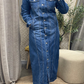 Robe Longue en Jean à Boutons avec Surpiqûres Manal