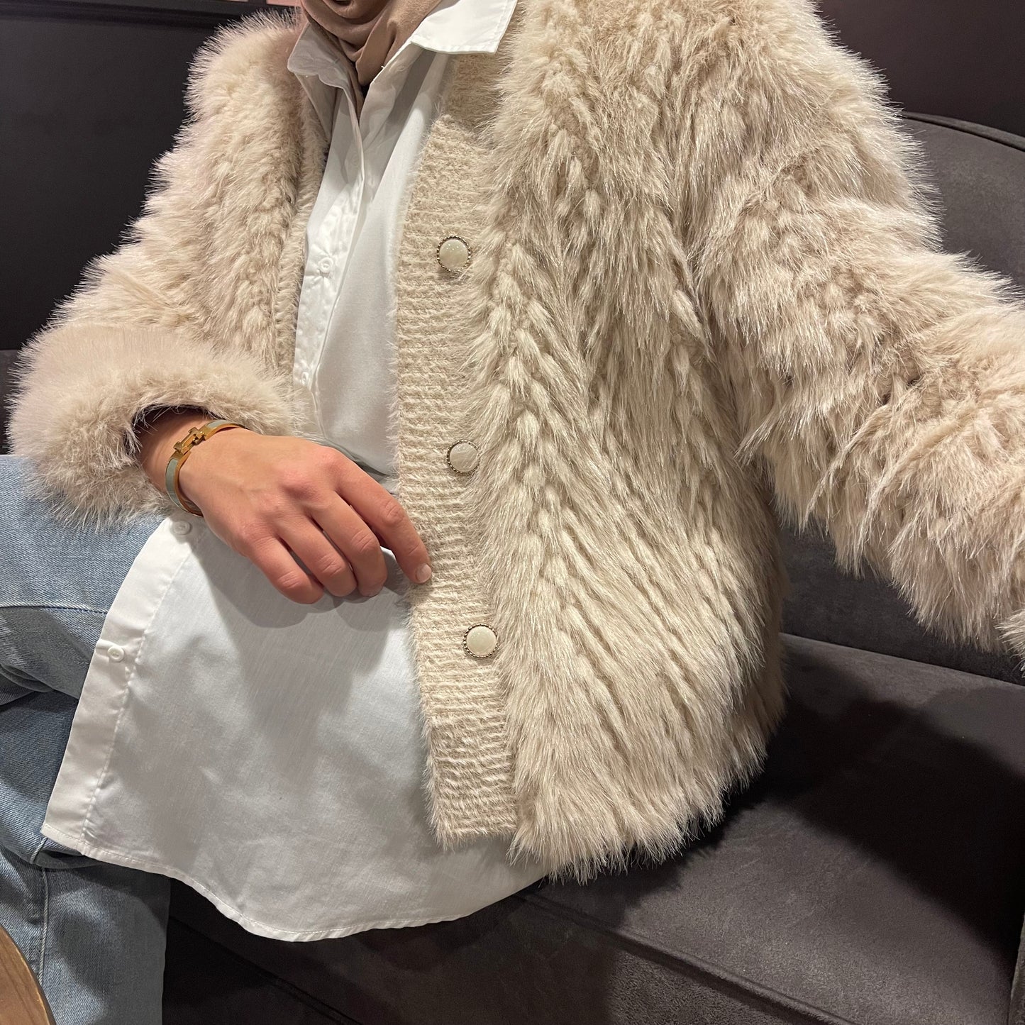 Gilet en fausse fourrure Rania