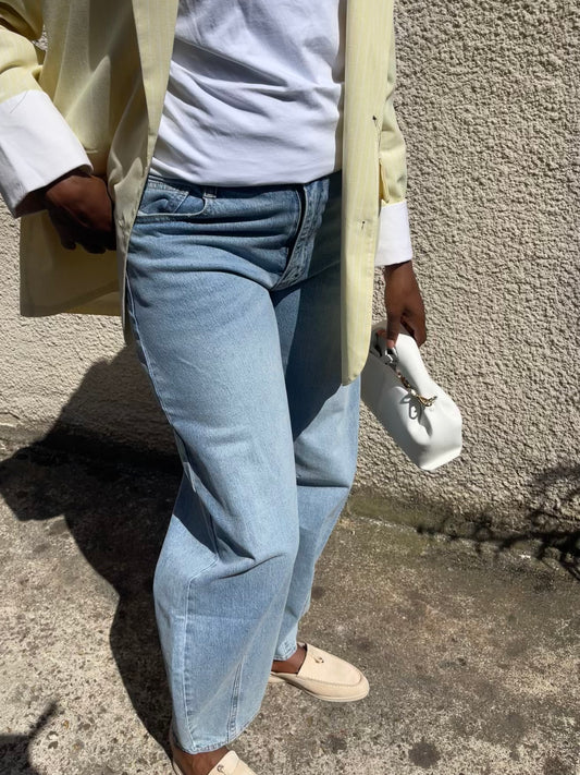 Jean effet boule – Bleu clair