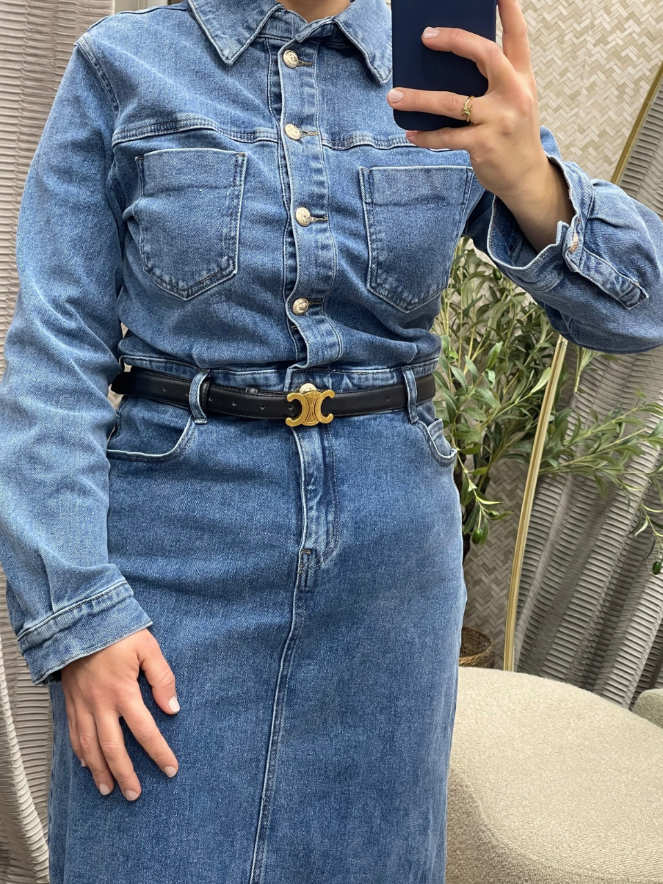 Robe longue en jean