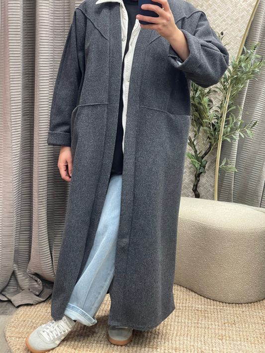 Manteau Long Oversize en Feutrine Nesrine