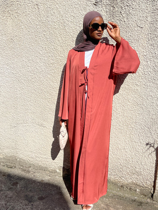 Kimono fluide terracotta – Élégance & légèreté