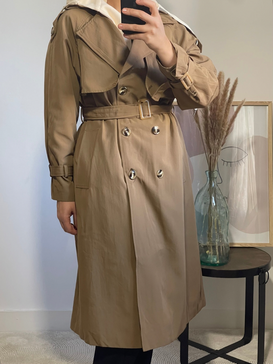 Trench-coat avec capuche amovible Camel