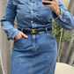 Robe longue en jean