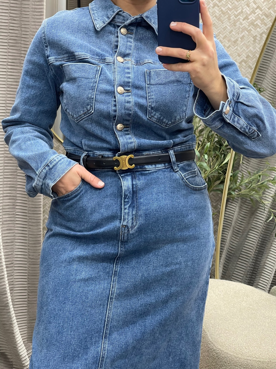 Robe longue en jean