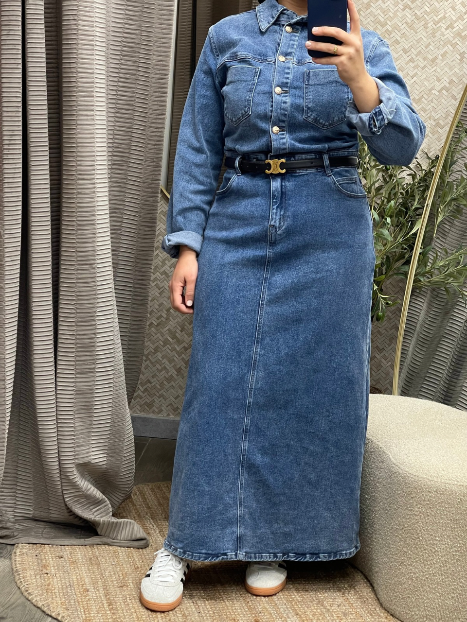 Robe longue en jean