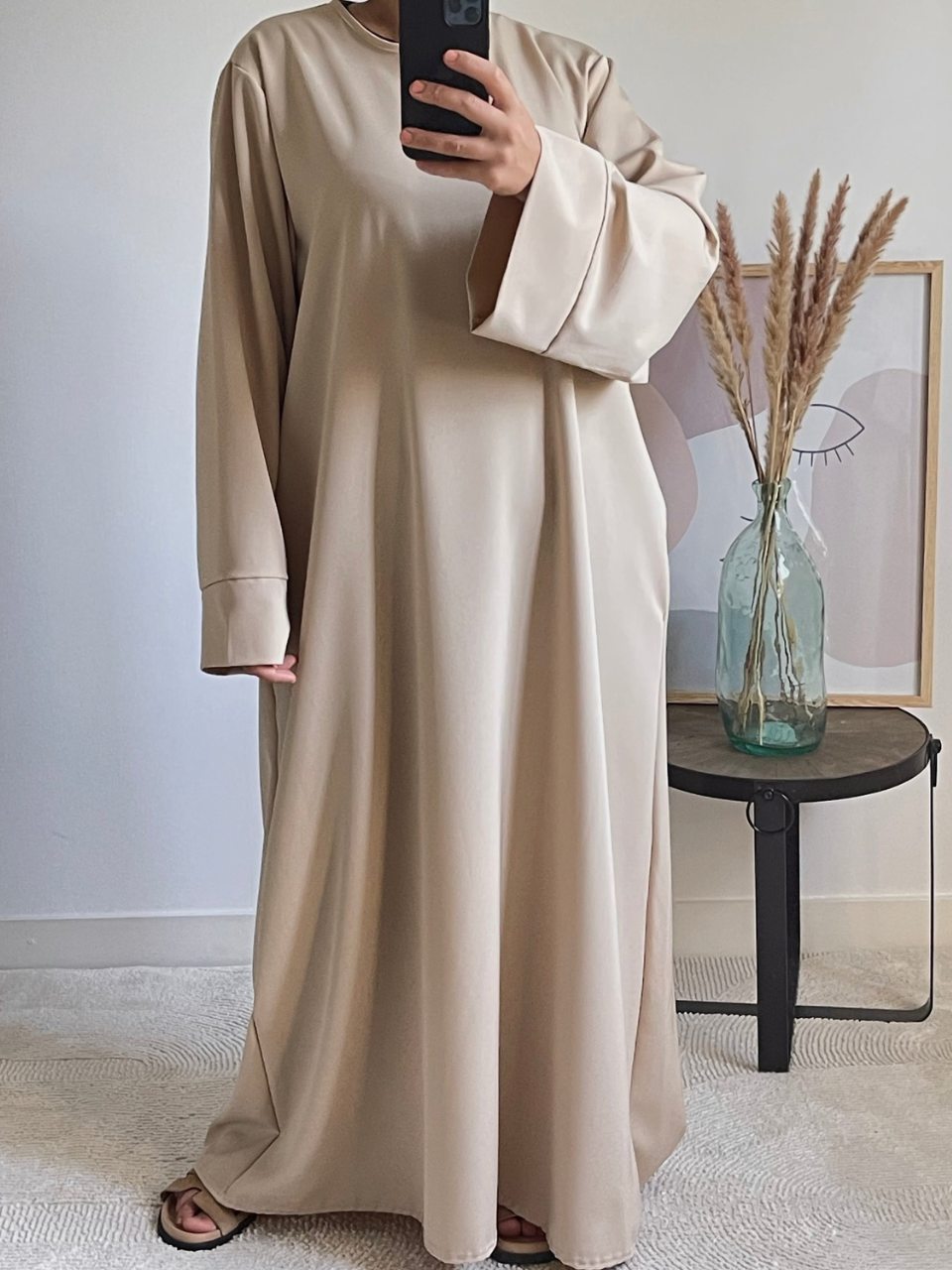 Abaya basique tissu crêpe