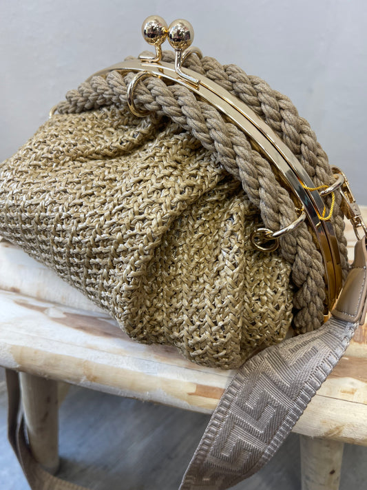 Sac à main paille Beige