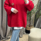 Pull oversize doux avec couture apparente et col montant