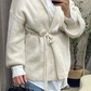 Gilet Oversize Style Kimono avec Passants et Ceinture à Nouer