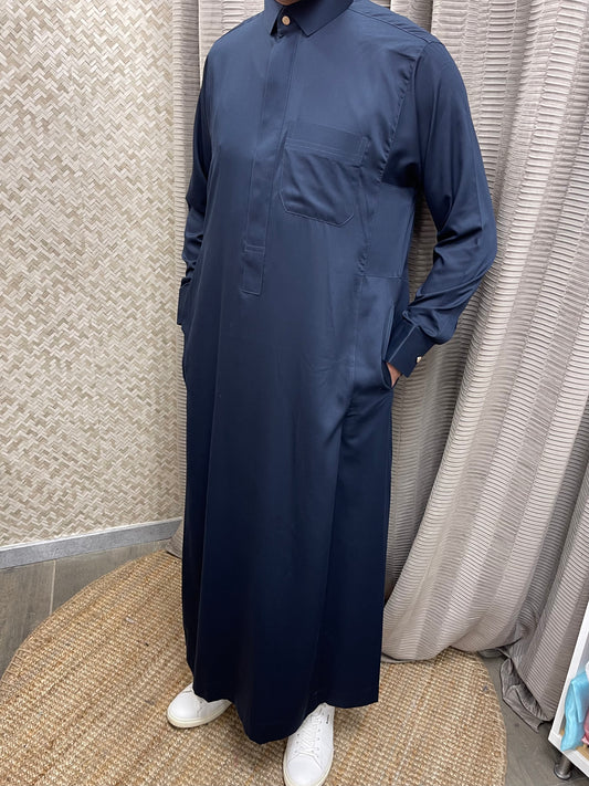 Qamis Élégant – Finition Lin et Col Chemise